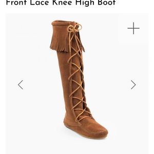 Front lace knee high boot